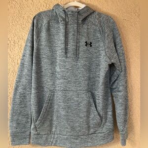 Under Armour Gray Fleece Hoodie Loose Fit Medium Unisex Oversized Pullover